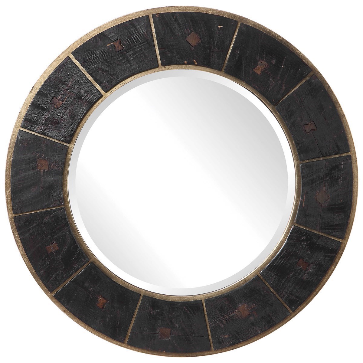 Uttermost Mirrors - Round 09587 Kerensa Dark Wood Round Mirror ...